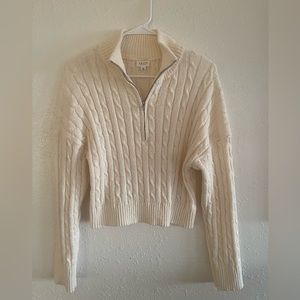 Le Lis Cable Knit Crop Sweater, Size M